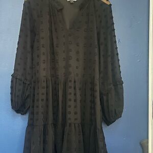 Elegant Black Polka Dot Dress